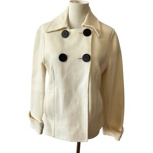 PENDLETON 100% MERINO WOOL SWING COAT M PETITE DBL BREASTED MINIMALIST CLASSIC